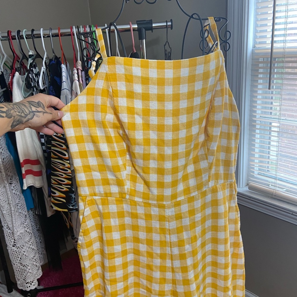 Yellow Gingham Jumpsuit
